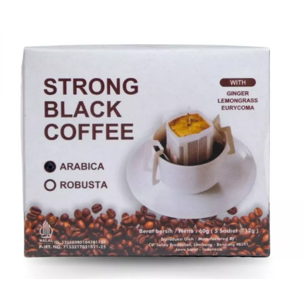 Strong Black Coffee Dengan Rempah - Rempah (5 sachet @12g)